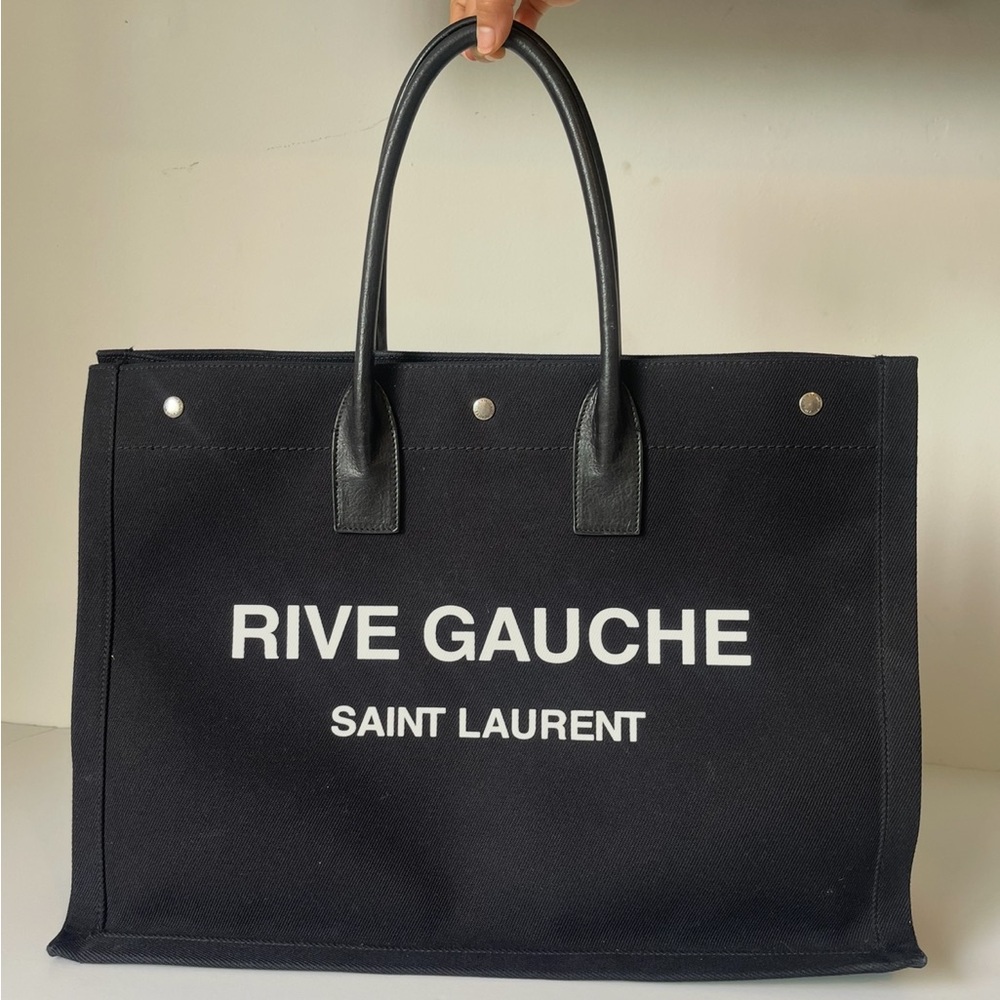 Saint Laurent Black Briefcase with Structured Design